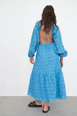 پیراهن میدی زنانه آبی زارا