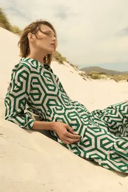 پیراهن میدی زنانه سبز زارا