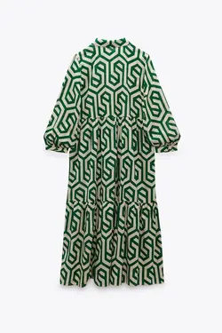 پیراهن میدی زنانه سبز زارا