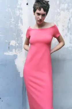 پیراهن میدی زنانه سرخابی زارا