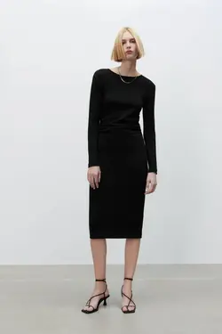 پیراهن میدی زنانه مشکی زارا