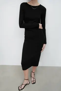 پیراهن میدی زنانه مشکی زارا