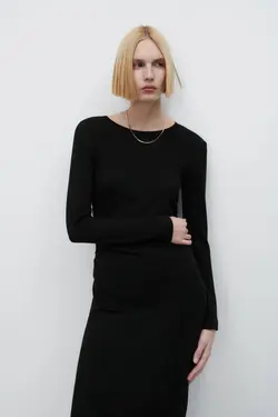 پیراهن میدی زنانه مشکی زارا