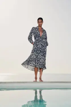 پیراهن میدی زنانه آبی زارا