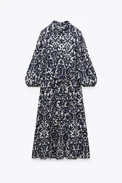 پیراهن میدی زنانه آبی زارا