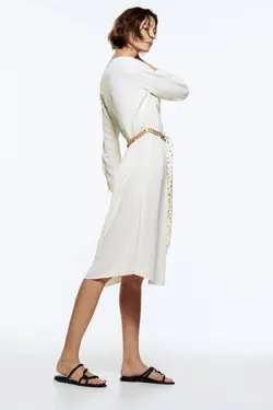 پیراهن میدی زنانه سفید تیره زارا