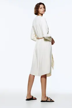 پیراهن میدی زنانه سفید تیره زارا