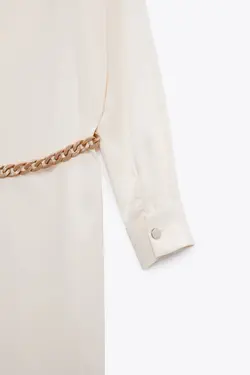 پیراهن میدی زنانه سفید تیره زارا