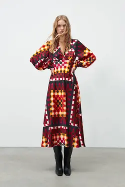 پیراهن میدی زنانه چند رنگ زارا