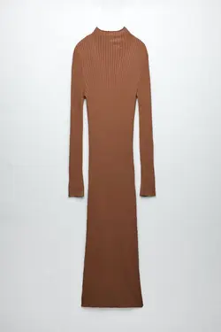 پیراهن میدی زنانه قهوه ای زارا