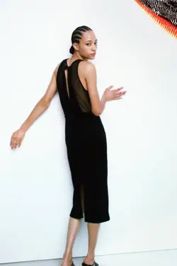 پیراهن میدی زنانه مشکی زارا