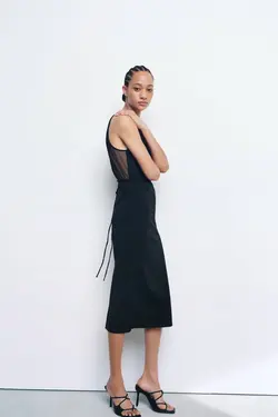 پیراهن میدی زنانه مشکی زارا