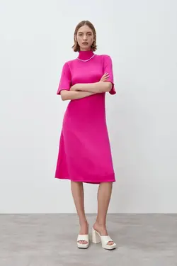 پیراهن میدی زنانه سرخابی زارا