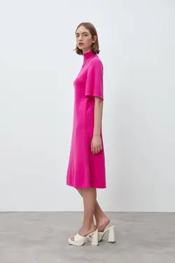 پیراهن میدی زنانه سرخابی زارا