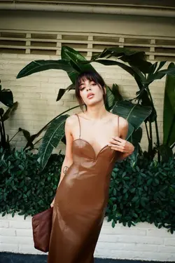 پیراهن میدی زنانه قهوه ای زارا