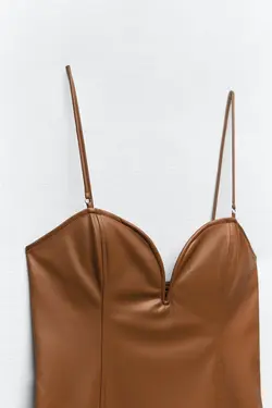 پیراهن میدی زنانه قهوه ای زارا