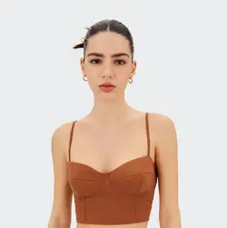 تاپ زنانه قهوه ای استرادیواریوس