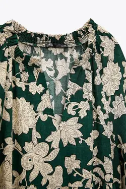 پیراهن میدی زنانه سبز زارا