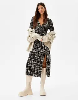 پیراهن میدی زنانه سیاه برشکا