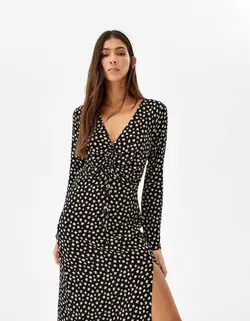 پیراهن میدی زنانه سیاه برشکا