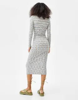 پیراهن میدی زنانه آبی برشکا