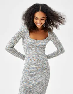 پیراهن میدی زنانه آبی برشکا