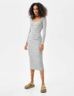 پیراهن میدی زنانه آبی برشکا