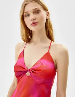 پیراهن میدی زنانه قرمز برشکا