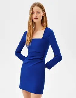 پیراهن مجلسی زنانه آبی برشکا