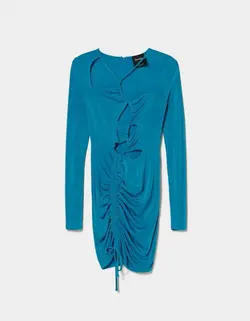 پیراهن مجلسی زنانه آبی برشکا