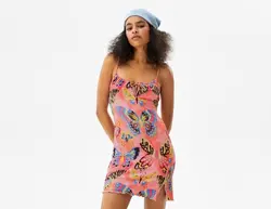 پیراهن کوتاه زنانه صورتی برشکا