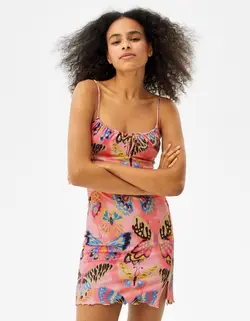 پیراهن کوتاه زنانه صورتی برشکا