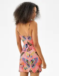 پیراهن کوتاه زنانه صورتی برشکا