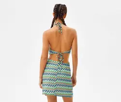 پیراهن کوتاه زنانه آبی برشکا