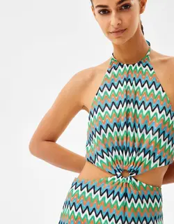 پیراهن کوتاه زنانه آبی برشکا