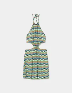 پیراهن کوتاه زنانه آبی برشکا