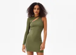 پیراهن کوتاه زنانه خاکی برشکا