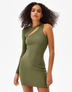 پیراهن کوتاه زنانه خاکی برشکا