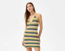 پیراهن کوتاه زنانه زرد برشکا