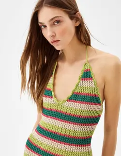 پیراهن کوتاه زنانه زرد برشکا