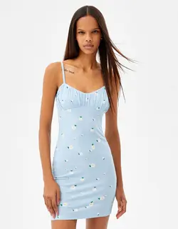 پیراهن کوتاه زنانه آبی برشکا