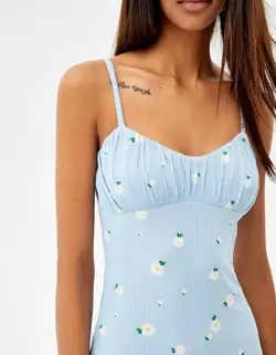 پیراهن کوتاه زنانه آبی برشکا