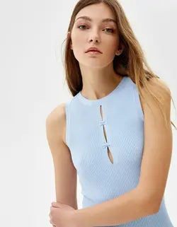 پیراهن کوتاه زنانه آبی برشکا