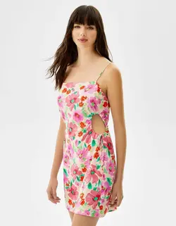 پیراهن کوتاه زنانه صورتی برشکا