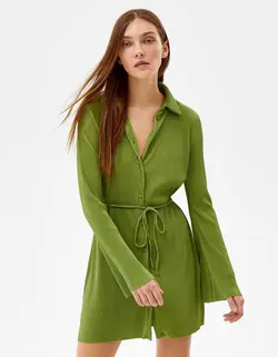 پیراهن کوتاه زنانه سبز برشکا