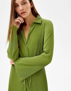 پیراهن کوتاه زنانه سبز برشکا