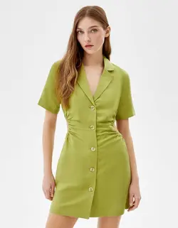 پیراهن کوتاه زنانه سبز برشکا