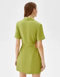 پیراهن کوتاه زنانه سبز برشکا