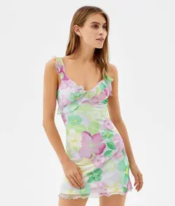 پیراهن کوتاه زنانه بنفش برشکا