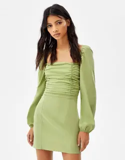 پیراهن کوتاه زنانه سبز برشکا